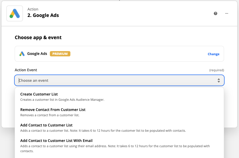 Zapier Google Ads Action App Customer List Leads 1a Zapier Google Ads Action App Customer List Leads 1a